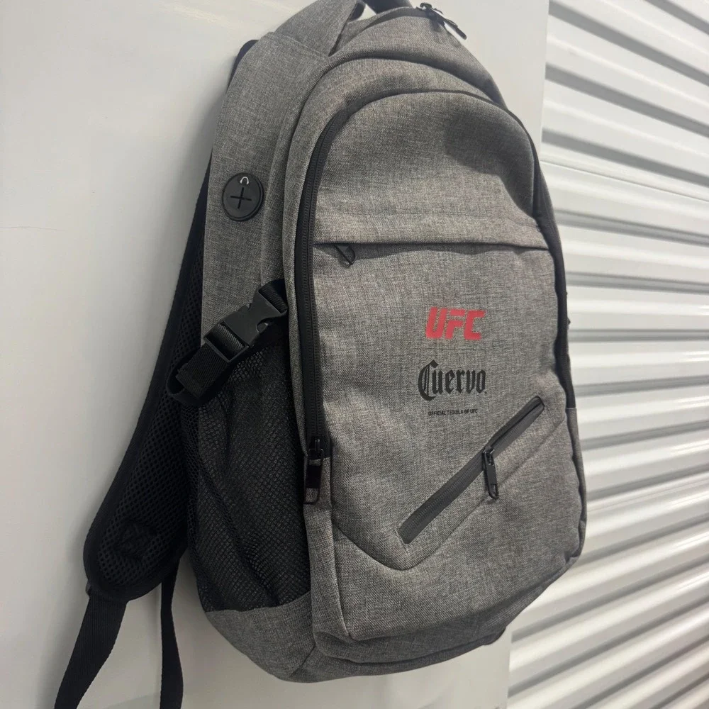 UFC Jose Cuervo Gray Tech Backpack with USB Charging Port MMA Promo Bag